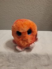 2021 TY Puffies SHELDON the Coral Octopus 4 Inch Stuffed Puff Ball Plush NWT