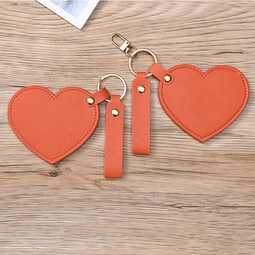 Portable Heart Shaped Key Chain PU Leather Bag Hanging Pendant Gifts - Picture 5 of 21
