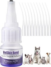 1 Pack 3ml Veterinary Surgical Skin Glue with 10 Applicators