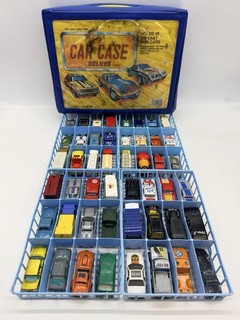 Vintage Tara Toy Deluxe 48 Car Case w/ 48 Mixed Diecast Hot Wheels Matchbox