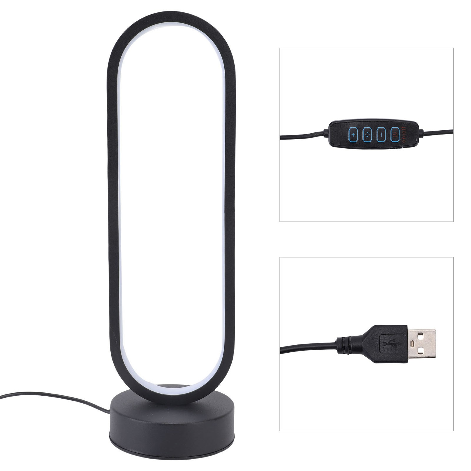 LED Oval Table Lamp Aluminum 3 Colors Dimmable Decorative Modern Bedside Light