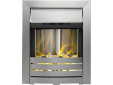 Adam Helios Electric Inset Fire Heater Brushed Steel