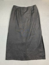 Talbots Women s 8 Petite Irish Linen Long Skirt Black Crisp Elevated Basics