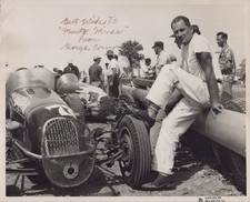 George Connor DuQuoin IL dirt Champ car lineup 1951 - Original Hand Signed Photo