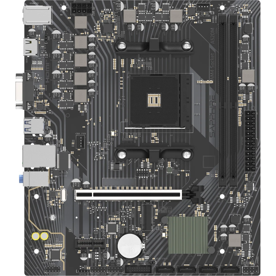 SAPPHIRE A520M-E, Mainboard, Sockel AM4 - Bild 4 von 4