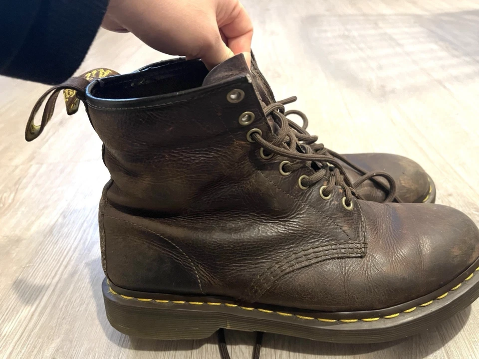 Мужские рабочие байкерские боевые ботинки Dr. Martens 1460 Crazy Horse коричневая кожа 8-EYE 9 - Изображение 3 из 4