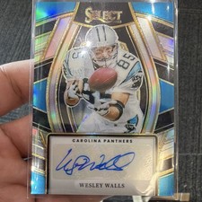 Panini 2024 Select Wesley Walls #SP-WWS Autograph Prizm Carolina Panthers