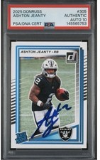 Ashton Jeanty Signed 2025 Panini Donruss Rated Rookie #305 (RC) PSA DNA 10 Auto