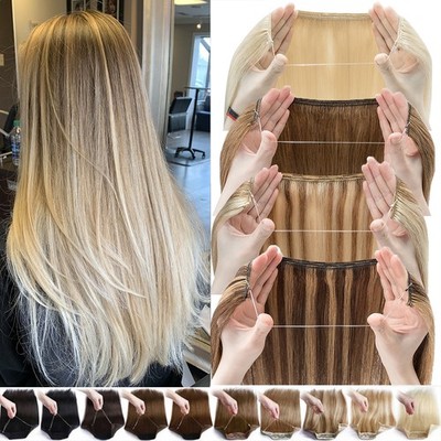 Invisible Secret Wire Extensions Stirnband Clip In Haar Remy Haarverlängerung DE