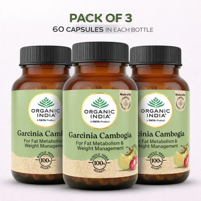 Organic India Garcinia Cambogia 60 Veg Capsules Herbal Supplement 3 Pack