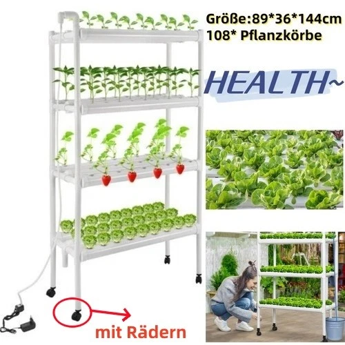 Hydroponic Site Grow Kit, 108 Locations Hydroponic System with Water Pump DE - Image 2 of 4