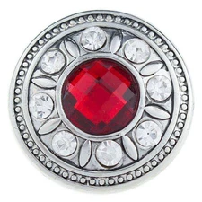 Snap Jewelry Rhinestone Red Faceted Halo 18-20mm Fits Ginger Charm Accessories