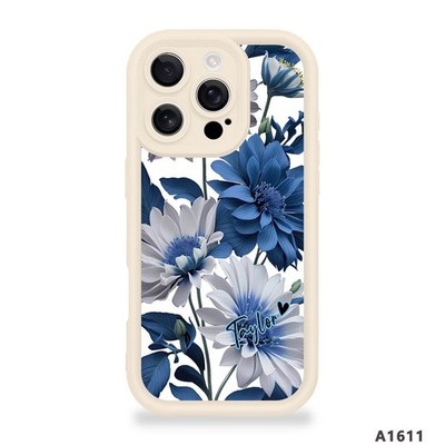 Pretty Flower Phone Case Cover For iPhone 16 14 15 Pro 12 13 17e Customized Name