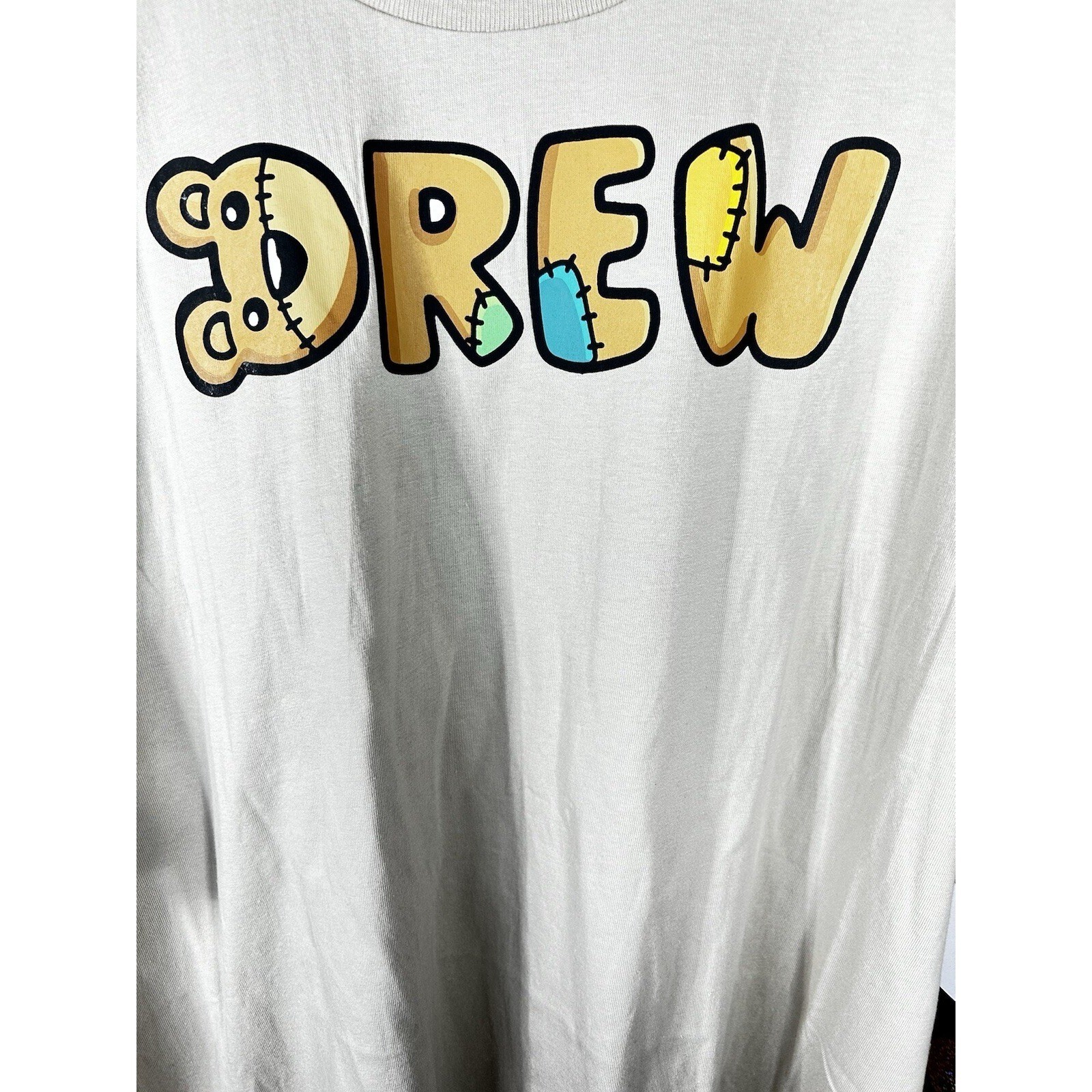 NEW Drew House Teddy Bear Font Justin Bieber T Shirt Mens Size L Bag Included