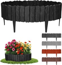 2.3m/7.4ft Flexible Garden Edging for Flower Beds, Lawn, Patio & Pavement Wood E