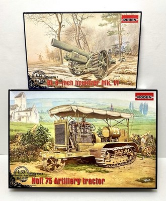 Roden 812 & 813 1/35 Holt 75 Artillery Tractor + British BL 8-inch Howitzer