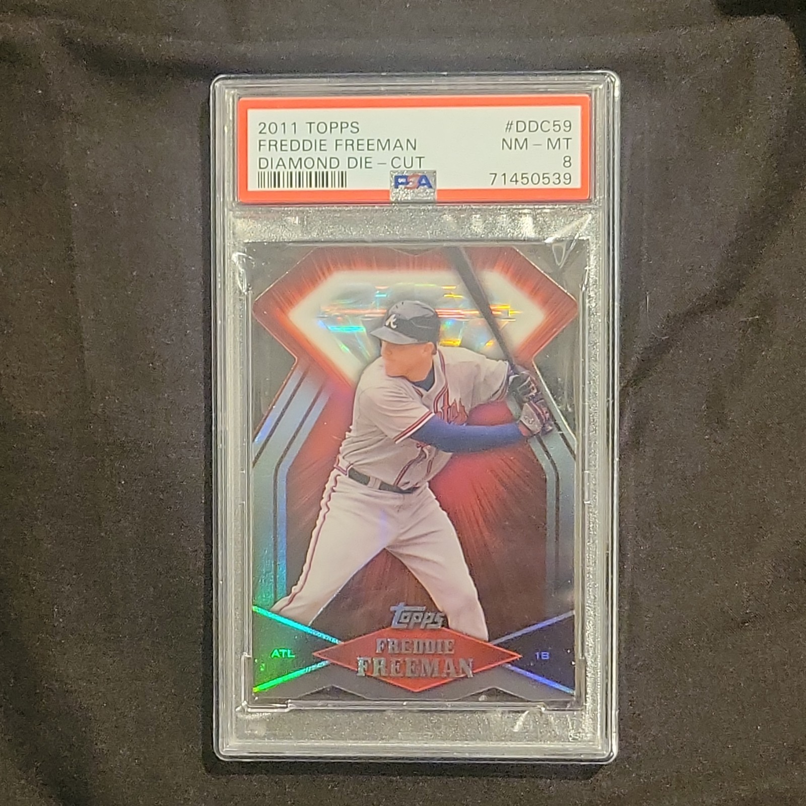 2011 Topps Diamond Die-Cut Freddie Freeman Refractor PSA 8 #DDC59 RC RARE SP !!! view 13