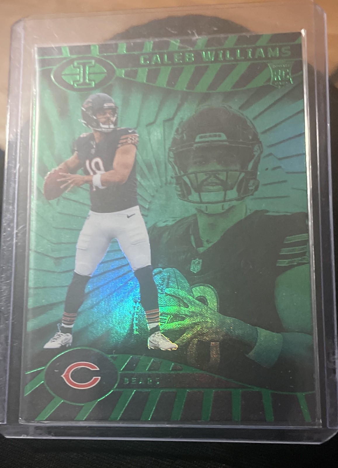 2024 Panini Illusions - Caleb Williams #13 Trophy Collection Emerald (RC)