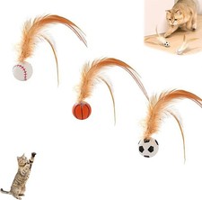 Interactive Feather Ball Set for Cats - 3PCS That Encourage Play  Bonding