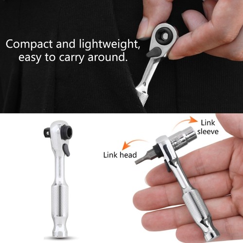 Double Use Ratcheting Handle 72 Tooth Accuracy Gear 6.35mm Compact Ergonomic - Picture 4 of 8