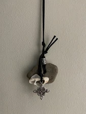 Hag Stone Witch's Knot Necklace with Seashell Protection Talisman