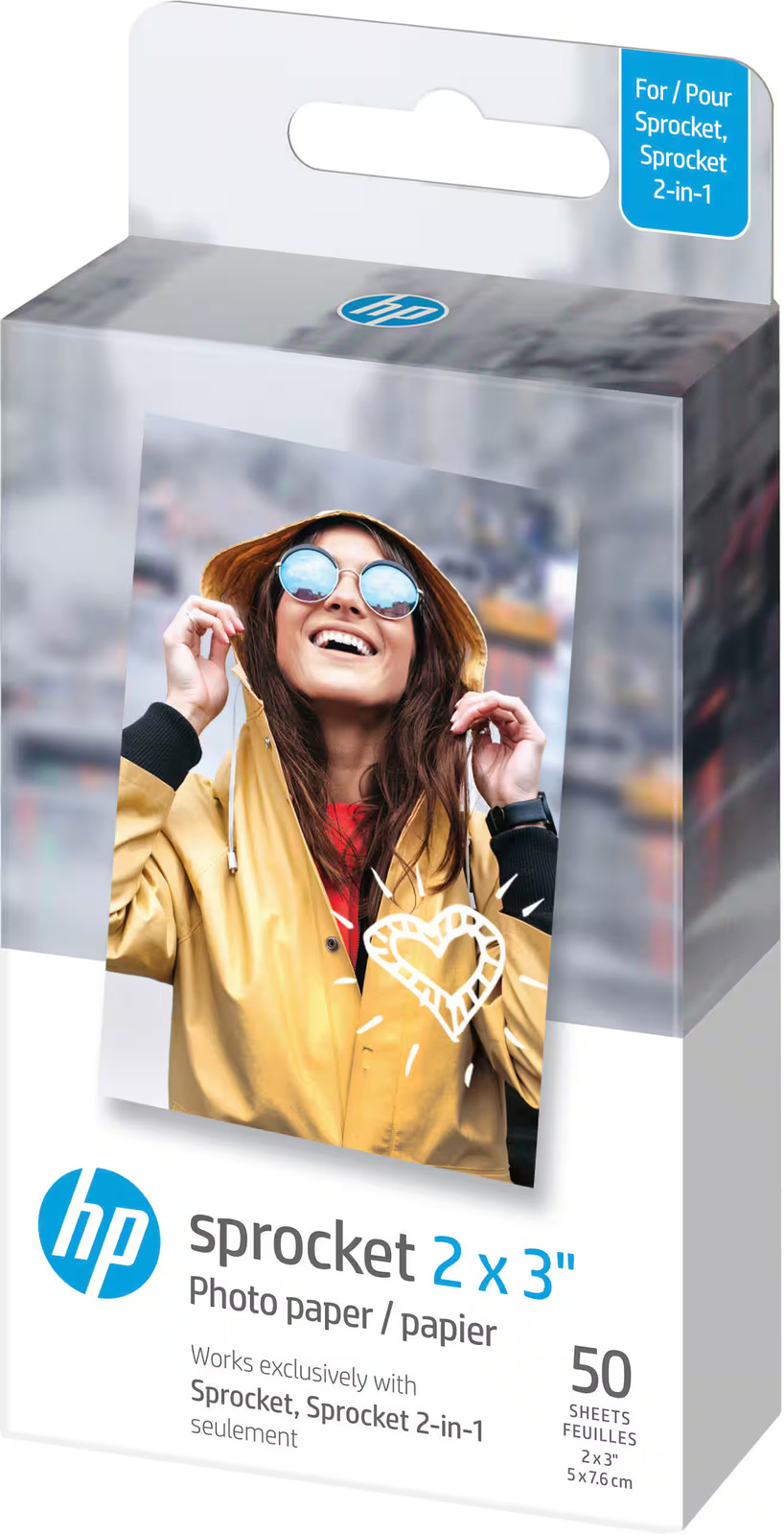 Высококачественная цинковая фотобумага HP - Sprocket 2 x 3 на липкой основе - Белая 4690₽