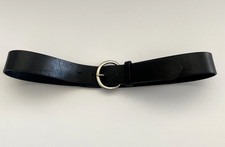 Gap Black Leather Belt Brass Buckle Made in USA Women size M