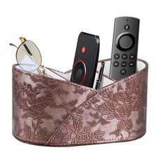 PU Leather TV Remote Control Holder,Pen Holder,Nightstand Organizer Caddy
