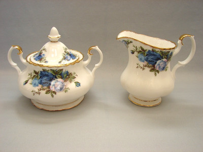 Royal Albert MOONLIGHT ROSE Creamer & Sugar Bowl w/Lid