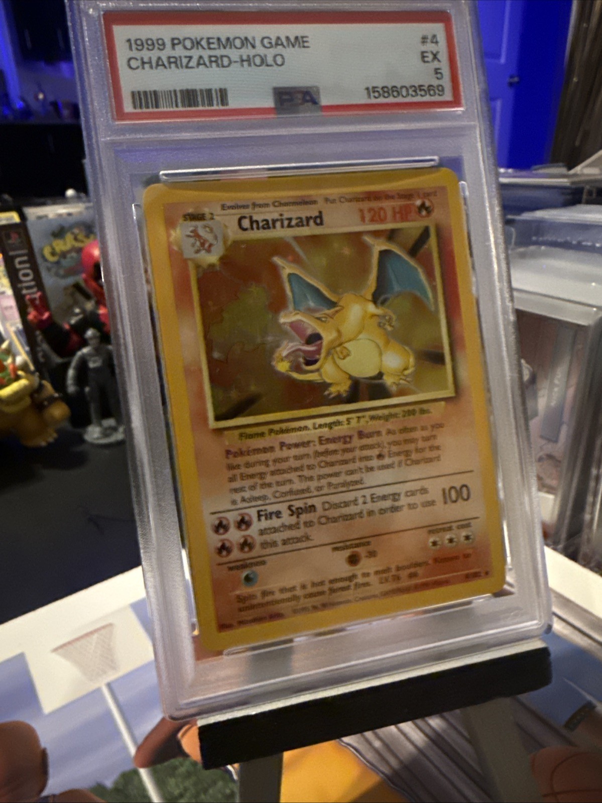 1999 Pokémon Base Set Unlimited Charizard — PSA 5 Holo 4/102🔥 view 7