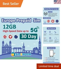 Seamless 30-Day European SIM with 12GB Data & Unlimited Calls Across
