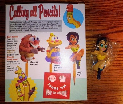 Ren & Stimpy Sugar Corn Waste Cereal with Sody Pop Pencil Topper 