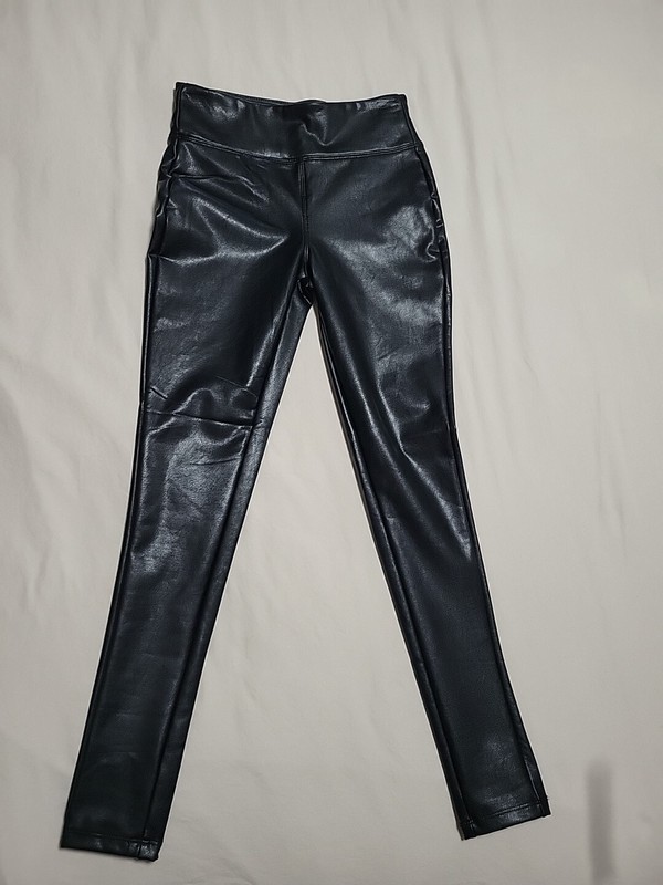 GB Faux  Girl's Junior Black Leather Leggings Size Xs 