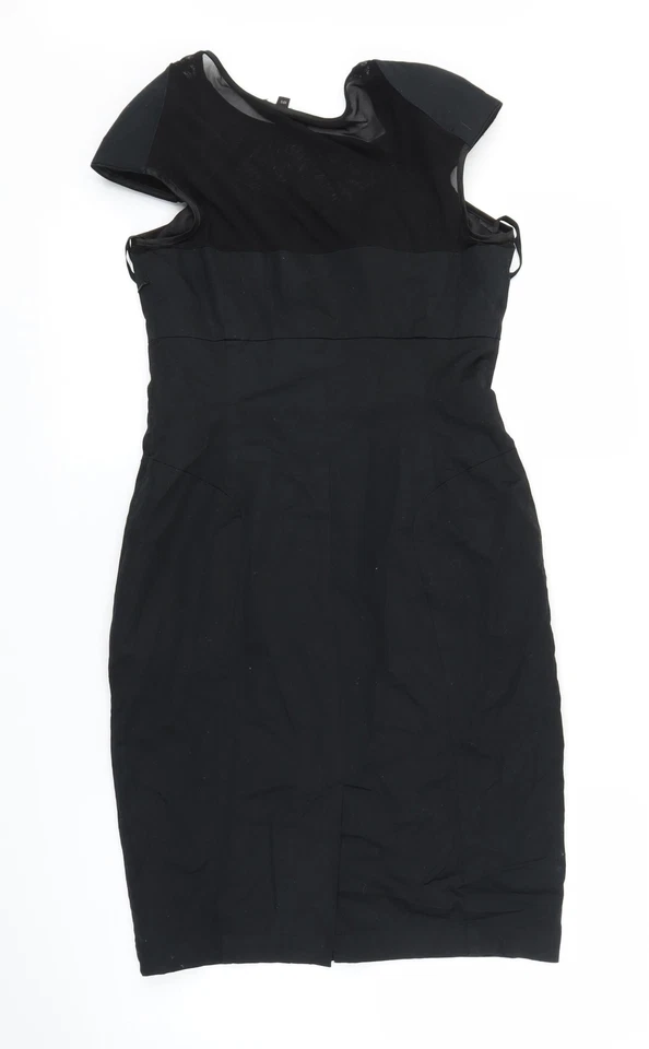 Full Circle Womens Black Cotton Blend Sheath Size 10 - Image 2 of 4