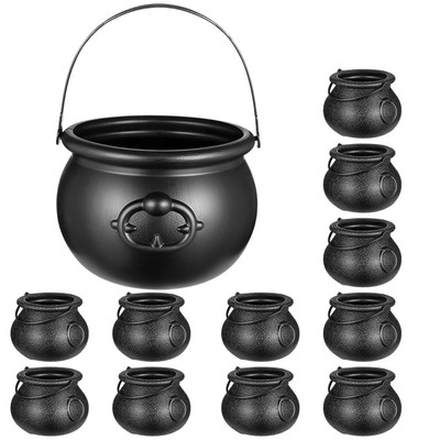 12pcs Halloween Big Cauldron Schwarz Kessel Topf Halloween Süßigkeiten Topf