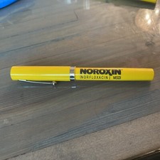 Noroxin yellow/chrome trim pharma rep vtg pen - Scheaffer Made in USA super rare