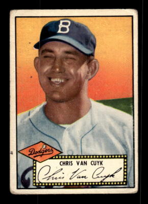 1952 Topps #53A Chris Van Cuyk Black RC - GOOD - EXACT SCAN LOW GRADE SET FILLER