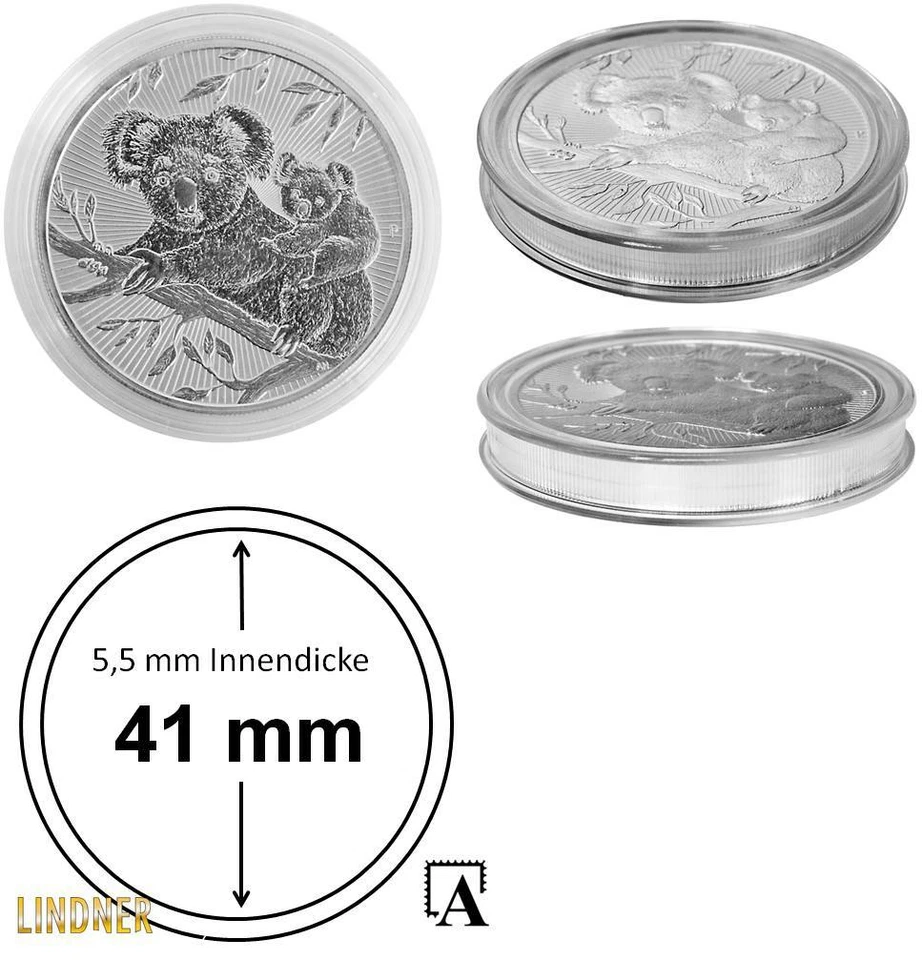 LEUCHTTURM Lindner Münzkapseln Sondergröße für 2 oz silver silber Next Generation Australie
