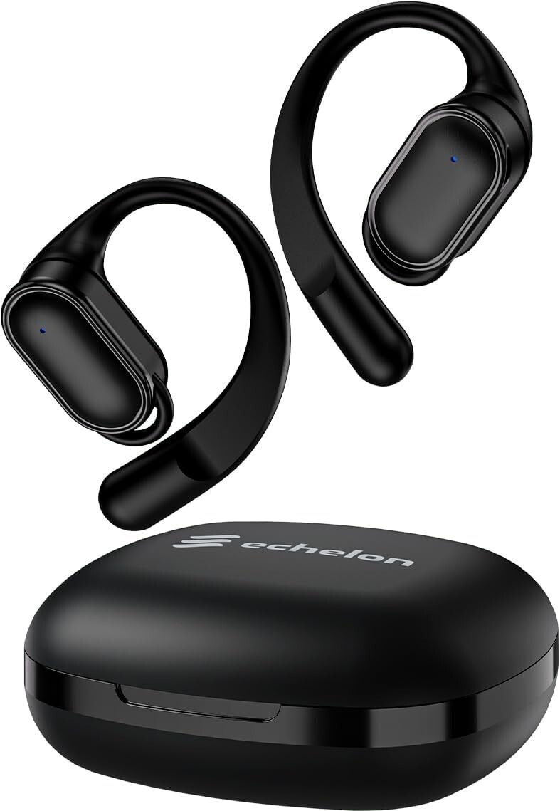 Open-Ear Headphones, Fast Charging & IPX5 Waterproof, Crystal-Clear Calls- Black-image