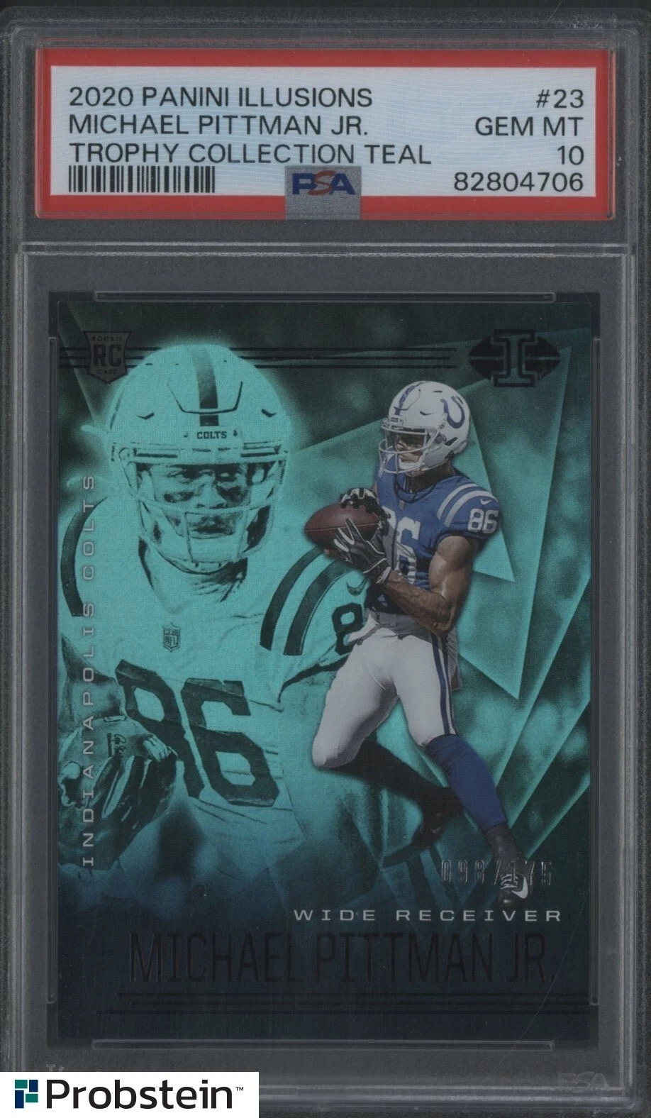 Michael Pittman Jr. Panini Illusions #23 Trophy Collection Teal