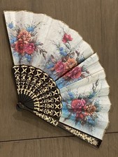 Vintage Floral Fabric Hand Fan