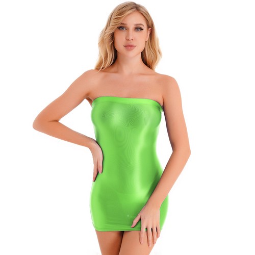 DE*Damen Glänzende Kleider Sexy Minikleid Kurz Bodycon Stretch Sheer Clubwears - Bild 20 von 113