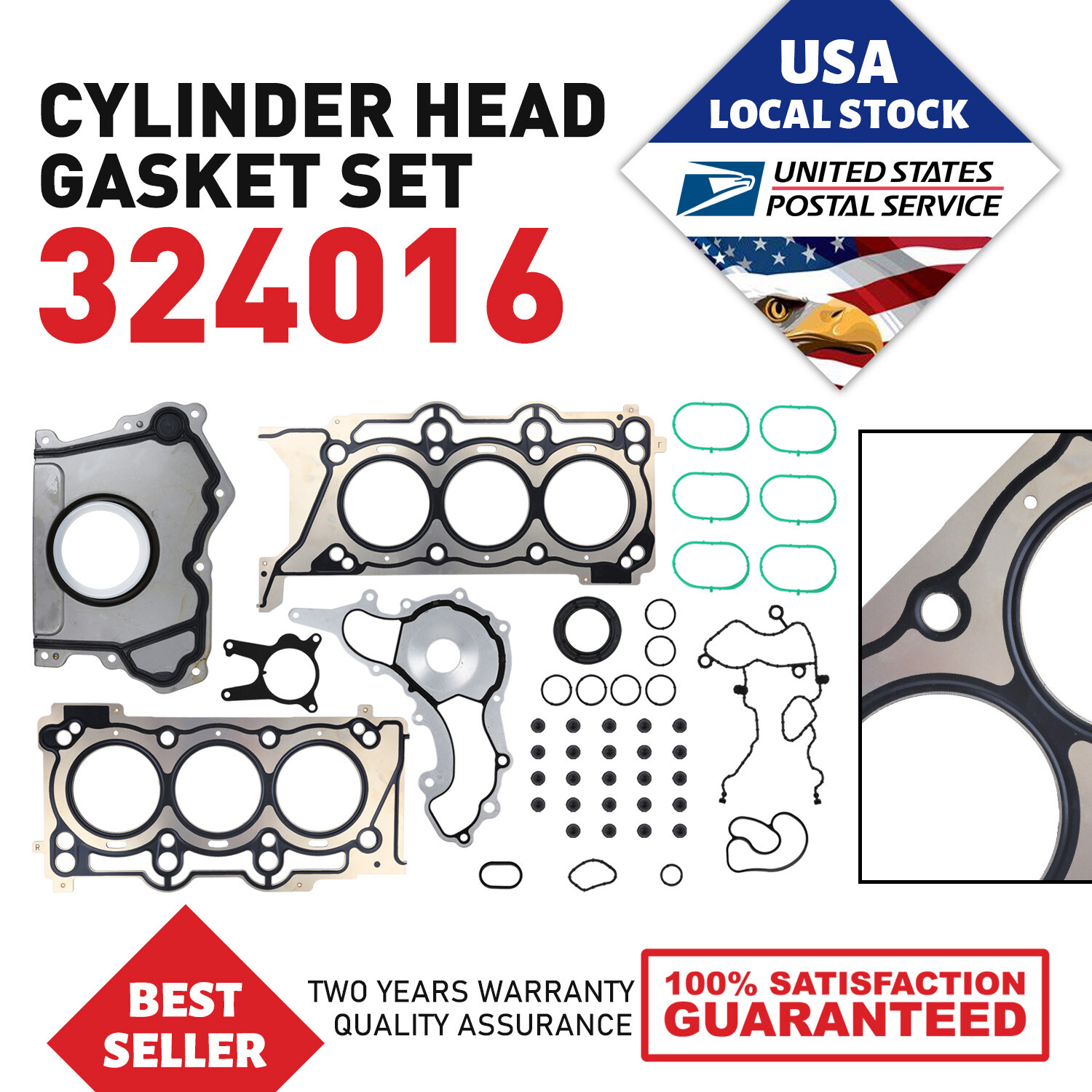 For Maserati Ghibli Levante Quattroporte Engine Gasket Set fit 3.0L TT V6 Engine