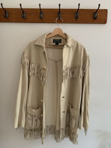 Ralph Lauren Country Authentic Western Vintage Fringed Suede Leather Jacket - Picture 1 of 18