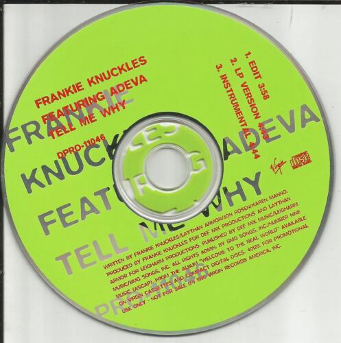 FRANKIE KNUCKLES Tell Me why 3TRX w/RARE EDIT & INSTRUMENTAL PROMO DJ CD Single - Picture 1 of 1