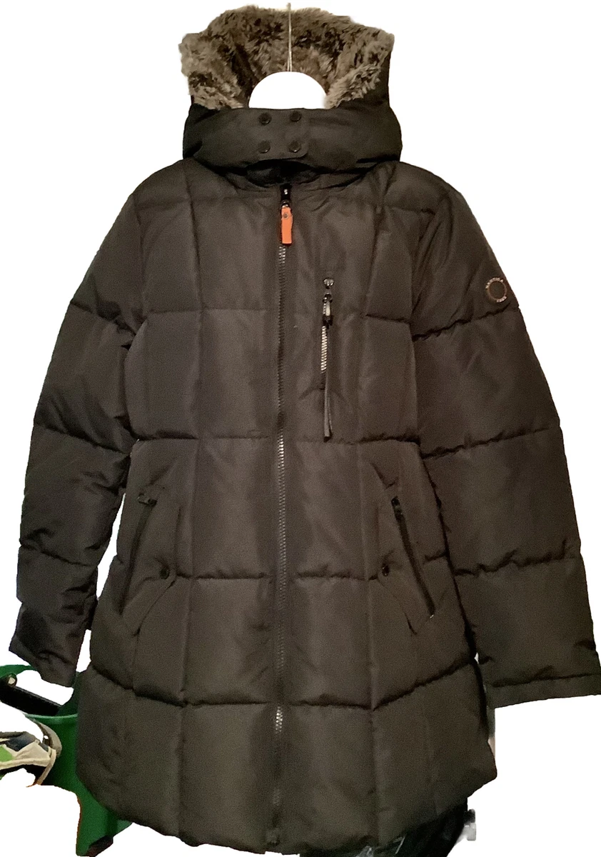Nautica women's puffer with cheap faux fur lined hood