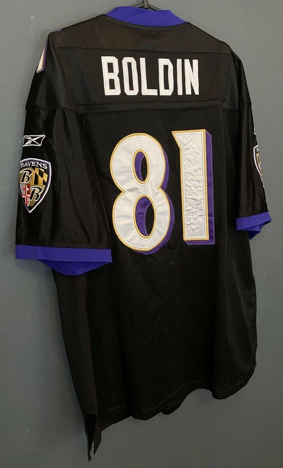 男式 ANQUAN BOLDIN #81 巴尔蒂莫尔乌鸦队 NFL 足球衬衫球衣尺寸 2XL XXL — 第 2/4 张图片