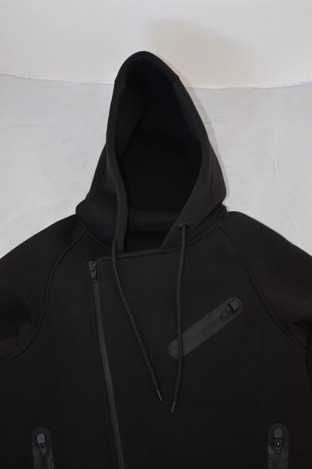 Alexander Wang x H&M felpa con cappuccio nera subacquea giacca biker cerniera uomo XS small