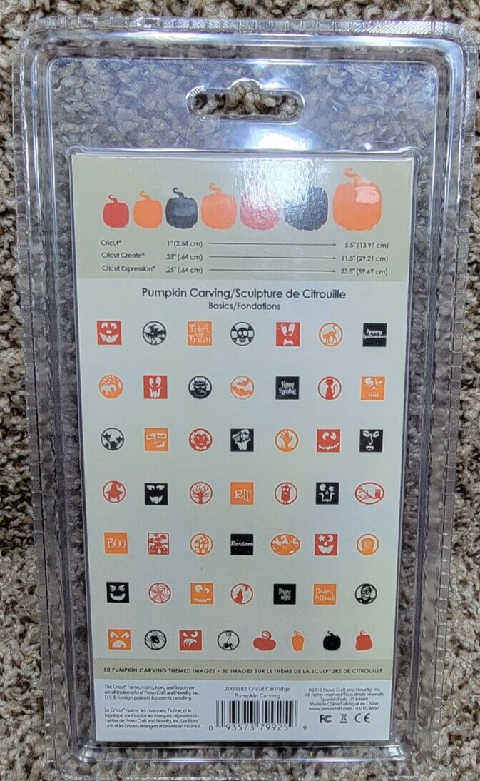 Cricut Cartridge Pumpkin Carving 2000383 Book & Overlay Loc262 for sale