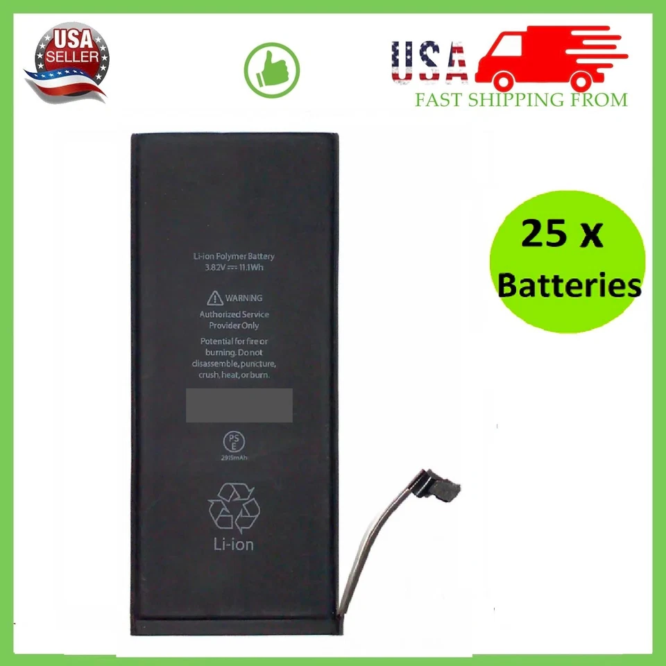 Lot 25 Premium Quality Replacement Battery For iPhone 5 6S 7 8 11 12 13 XR XS - Image 3 of 4